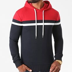 Sortie 🧨 Sweat Capuche Tricolore 1272 Rouge Blanc Bleu Marine de LBO 🔔