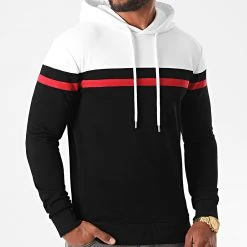Meilleure affaire 🧨 Sweat Capuche Tricolore 1274 Blanc Rouge Noir de LBO ⌛