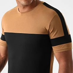 Meilleur prix ⌛ Tee Shirt Oversize A Bandes 1213 Camel Noir de LBO ✔️ -France LBO Soldes Boutique lbo 226256 FAB SHALBO 1213 20200828T151015 02