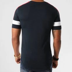 Remise 💯 Tee Shirt Oversize A Bandes 1214 Bleu Marine Rouge Blanc de LBO 👍 -France LBO Soldes Boutique lbo 226257 FAB SHALBO 1214 20200901T152214 04