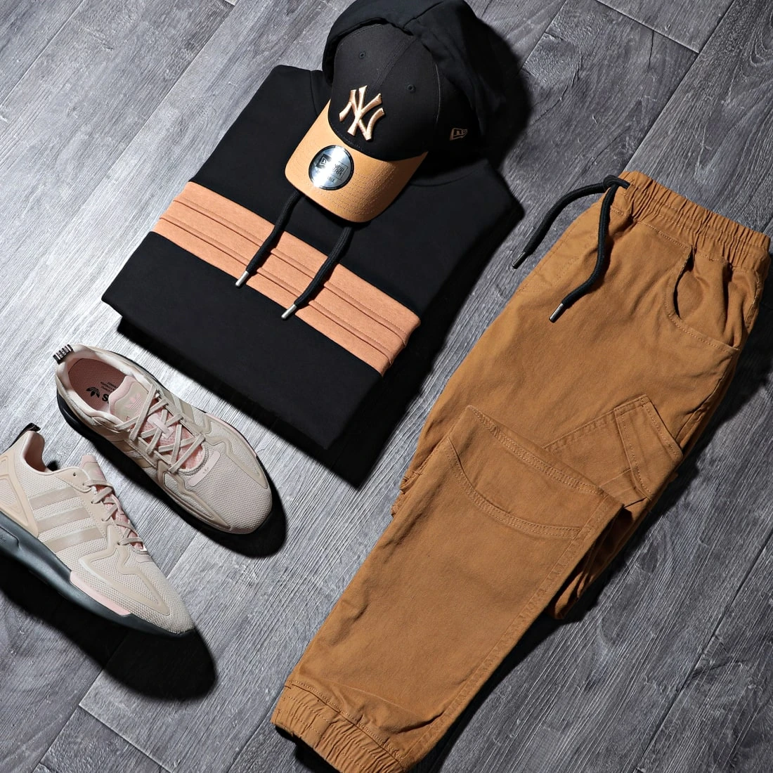 Nouveau 😀 Sweat Capuche Bicolore 1293 Noir Camel de LBO ⌛ 7 Nouveau 😀 Sweat Capuche Bicolore 1293 Noir Camel de LBO ⌛ – Image 5