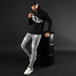 Le moins cher 😉 Sweat Capuche Details Tech Orange 1208 Noir de LBO ⭐ -France LBO Soldes Boutique lbo 226649 FAB SHALBO 1208 20210128T135716 03