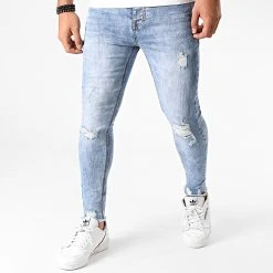 Promo 🔔 Jean Super Skinny Fit LB054-AH2 Bleu Wash de LBO ❤️
