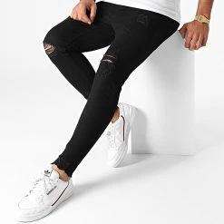 Meilleur prix ❤️ Jean Super Skinny Fit Destroy 72215-AH2 Noir de LBO ✨ -France LBO Soldes Boutique lbo 228279 FAB LBO 72215 AH2 BLACK 20200930T134209 02