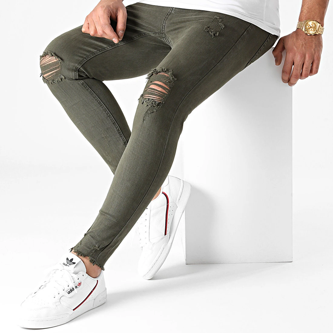 Sortie 💯 Jean Skinny Avec Déchirures KA9AH20 Khaki de LBO 😍 5 Sortie 💯 Jean Skinny Avec Déchirures KA9AH20 Khaki de LBO 😍 – Image 3