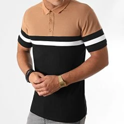 Meilleur prix ❤️ Polo Manches Courtes Piqué Tricolore 1398 Camel Blanc Noir de LBO 🥰 -France LBO Soldes Boutique lbo 230681 FAB SHALBO 1398 20201020T094748 03