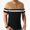 Meilleur prix ❤️ Polo Manches Courtes Piqué Tricolore 1398 Camel Blanc Noir de LBO 🥰 -France LBO Soldes Boutique lbo 230681 FAB SHALBO 1398 20201021T145444 01