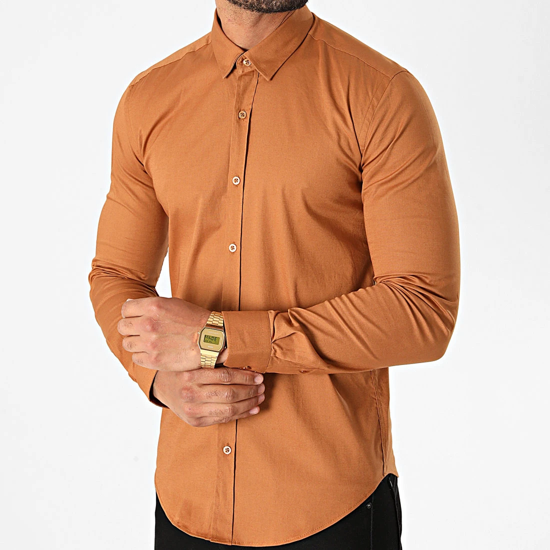 De gros 🛒 Chemise Manches Longues Slim Fit 1411 Camel de LBO 👏 5 De gros 🛒 Chemise Manches Longues Slim Fit 1411 Camel de LBO 👏 – Image 3