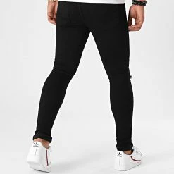 Le moins cher 🥰 Jean Super Skinny Fit Destroy 1417 Noir de LBO ⌛ -France LBO Soldes Boutique lbo 233626 FAB SHALBO 1417 20201023T080105 04