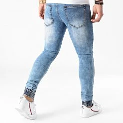 Coupon 😀 Jogger Pant Skinny 🥰 Jeans Avec Dechirures LB054J Denim Bleu Medium de LBO ⌛ -France LBO Soldes Boutique lbo 234438 FAB LBO LB054J MEDIUMBLUEDENIM 20201113T143202 04