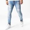 Coupon 😀 Jogger Pant Skinny 🥰 Jeans Avec Dechirures LB054J Denim Bleu Medium de LBO ⌛