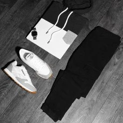 Bon marché ❤️ Sweat Capuche A Poche 1384 Gris Anthracite Blanc de LBO 😍 -France LBO Soldes Boutique lbo 235910 FAB SHALBO 1384 20201103T093021 03