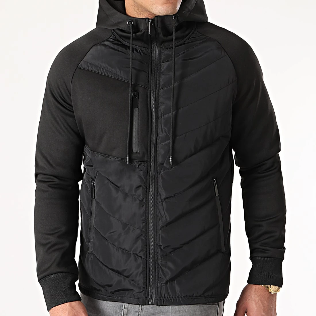 Coupon ⭐ Veste Zippée Capuche Bimatière 0003 Noir de LBO ✔️ 3 Coupon ⭐ Veste Zippée Capuche Bimatière 0003 Noir de LBO ✔️
