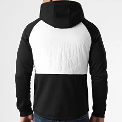 Promo 💯 Veste Zippée Capuche Bimatière 0004 Blanc Noir de LBO 👍 -France LBO Soldes Boutique lbo 236465 FAB 1070574 0004 20201207T112437 04