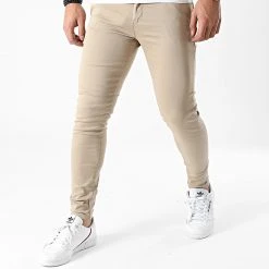 Le moins cher ❤️ Pantalon Chino Skinny 1355 Beige de LBO 😉