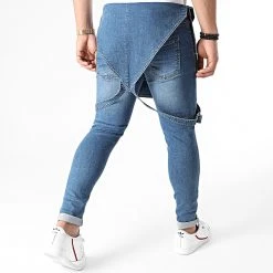 Tout neuf ⭐ Salopette en Jean Slim 1457 Bleu Medium Denim de LBO 👏 -France LBO Soldes Boutique lbo 241096 FAB SHALBO 1457 20201203T152044 04