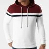 Sortie ✔️ Sweat Capuche Tricolore 1430 Blanc Bordeaux Bleu Marine de LBO ✔️ -France LBO Soldes Boutique lbo 242297 FAB SHALBO 1430 20201127T140507 01