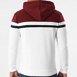 Sortie ✔️ Sweat Capuche Tricolore 1430 Blanc Bordeaux Bleu Marine de LBO ✔️ -France LBO Soldes Boutique lbo 242297 FAB SHALBO 1430 20201127T140512 04