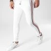 Promo ✨ Pantalon Jogging Avec Bandes Bleu Blanc Rouge 1449 Blanc de LBO 🛒 -France LBO Soldes Boutique lbo 243199 FAB SHALBO 1449 20210113T163008 01