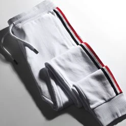 Promo ✨ Pantalon Jogging Avec Bandes Bleu Blanc Rouge 1449 Blanc de LBO 🛒 -France LBO Soldes Boutique lbo 243199 FAB SHALBO 1449 20210326T080152 05