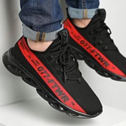 De gros 🎁 Baskets Bande Rouge 1346 Noir de LBO ✨