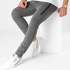 Promo 😀 Pantalon Jogging 1331 Gris Anthracite Chiné de LBO ⌛ -France LBO Soldes Boutique lbo 243527 FAB SHALBO 1331 20210128T143143 03