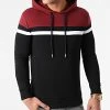 Acheter ✨ Sweat Capuche Tricolore 1432 Bordeaux Noir de LBO ⌛ -France LBO Soldes Boutique lbo 244543 FAB SHALBO 1432 20210121T153327 01