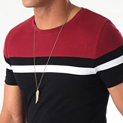 Grosses soldes ⌛ Tee 💯 Shirt Tricolore 1433 Bordeaux Blanc Noir de LBO 🎁 -France LBO Soldes Boutique lbo 246337 FAB SHALBO 1433 20210225T153616 02