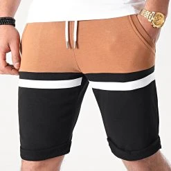 Grosses soldes 🤩 Short Jogging Tricolore 1506 Camel Blanc Noir de LBO ⭐ -France LBO Soldes Boutique lbo 247254 FAB SHALBO 1506 20210219T082930 03