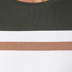 Grosses soldes 💯 Tee Shirt Tricolore 1542 Kaki Camel Blanc de LBO 🔔 -France LBO Soldes Boutique lbo 248900 FAB SHALBO 1542 20210308T143137 02