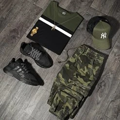 Budget ❤️ Tee 🤩 Shirt Tricolore 1543 Kaki Blanc Noir de LBO 🤩 -France LBO Soldes Boutique lbo 248903 FAB SHALBO 1543 20210330T084204 03