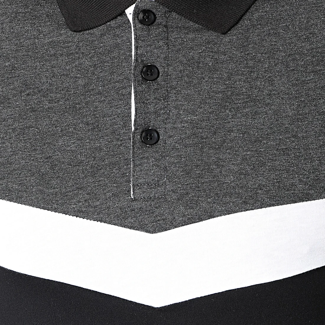 Offres 🛒 Polo Manches Courtes Tricolore 1554 Noir Gris Anthracite de LBO 😍 4 Offres 🛒 Polo Manches Courtes Tricolore 1554 Noir Gris Anthracite de LBO 😍 – Image 2