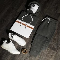 De gros ⭐ Ensemble De Survêtement Tricolore 1565 Gris Anthracite Chiné Blanc Camel de LBO ⌛ -France LBO Soldes Boutique lbo 249810 FAB SHALBO 1565 20210331T090631 05