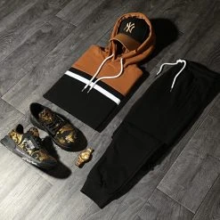 Meilleure vente 🔔 Ensemble De Survêtement Tricolore 1566 Camel Blanc Noir de LBO 👏 -France LBO Soldes Boutique lbo 249812 FAB SHALBO 1566 20210414T120257 05