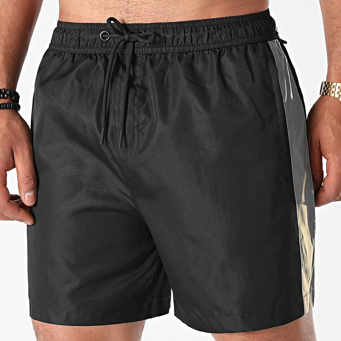 Nouveau 😍 Short Jogging Diamanté Bande Reflector 0049 Noir de LBO 🎉 3 Nouveau 😍 Short Jogging Diamanté Bande Reflector 0049 Noir de LBO 🎉