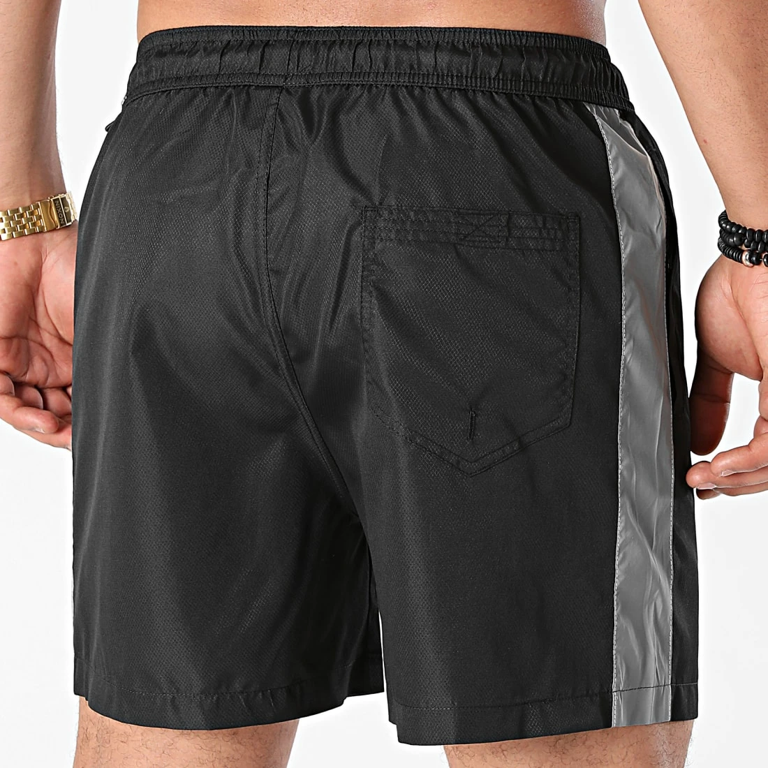 Nouveau 😍 Short Jogging Diamanté Bande Reflector 0049 Noir de LBO 🎉 6 Nouveau 😍 Short Jogging Diamanté Bande Reflector 0049 Noir de LBO 🎉 – Image 4