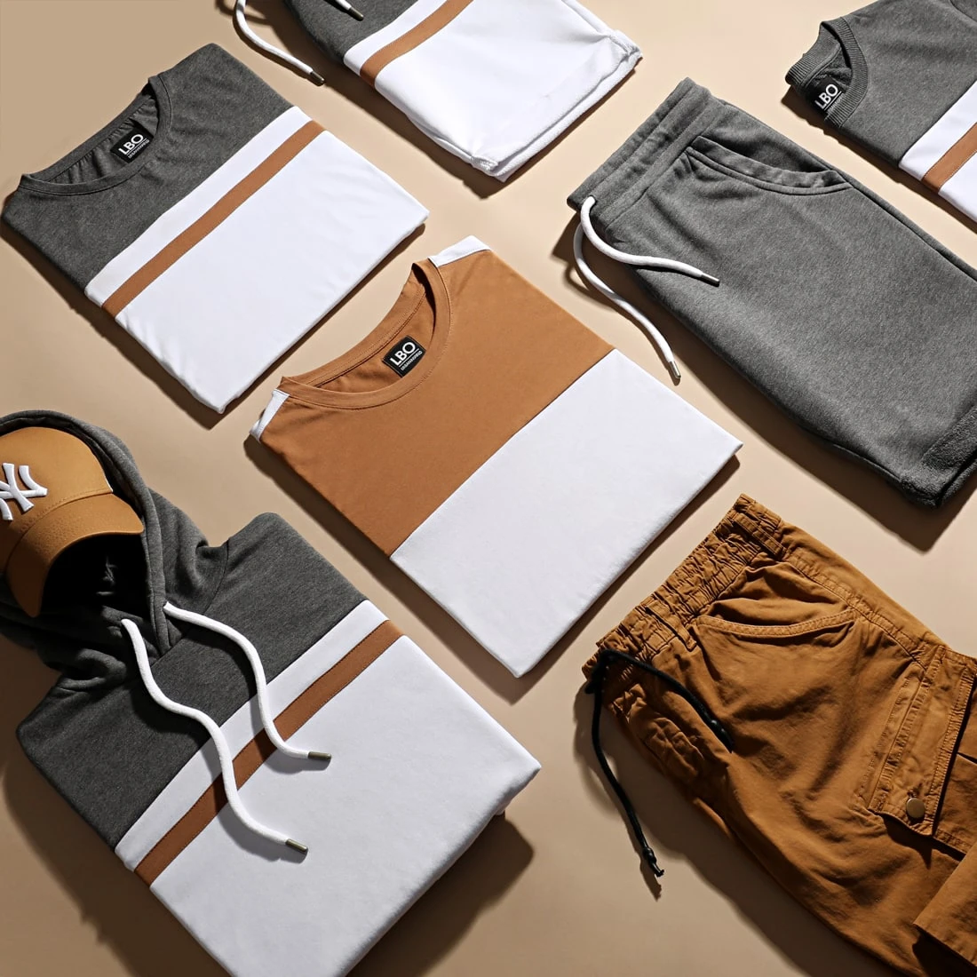 Budget ✨ Ensemble Tee ⌛ Shirt Et Short 1560 Gris Anthracite Camel Blanc de LBO 🧨 9 Budget ✨ Ensemble Tee ⌛ Shirt Et Short 1560 Gris Anthracite Camel Blanc de LBO 🧨 – Image 7