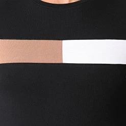 Promo 🌟 Tee 🎁 Shirt Bande Bicolore 1609 Noir de LBO ❤️ -France LBO Soldes Boutique lbo 251445 FAB SHALBO 1609 20210414T101034 02