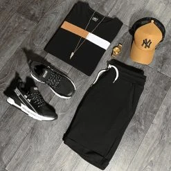 Promo 🌟 Tee 🎁 Shirt Bande Bicolore 1609 Noir de LBO ❤️ -France LBO Soldes Boutique lbo 251445 FAB SHALBO 1609 20210414T101037 03