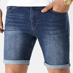 Nouveau ⌛ Short Jean Skinny Fit 1462 Denim Bleu Foncé de LBO ✔️