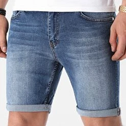 Top 10 🎁 Short Jean Skinny Fit 1463 Denim Bleu Medium de LBO 🎉 -France LBO Soldes Boutique lbo 253797 FAB SHALBO 1463 20210409T163645 03