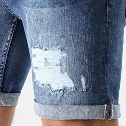 Le moins cher ✔️ Short Jean Skinny Fit Avec Dechirures 1468 Denim Bleu Medium de LBO ✨ -France LBO Soldes Boutique lbo 253814 FAB SHALBO 1468 20210402T141057 02