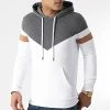 Meilleure affaire 🎉 Sweat Capuche Tricolore 1548 Blanc Gris Chiné Camel de LBO ✨ -France LBO Soldes Boutique lbo 253836 FAB SHALBO 1548 20210326T152423 01