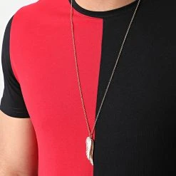 Nouveau 💯 Tee Shirt Bicolore 1635 Noir Rouge de LBO 😀 -France LBO Soldes Boutique lbo 255626 FAB SHALBO 1635 20210409T145459 02