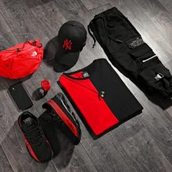 Nouveau 💯 Tee Shirt Bicolore 1635 Noir Rouge de LBO 😀 -France LBO Soldes Boutique lbo 255626 FAB SHALBO 1635 20210419T151811 05