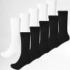 Bon marché 😉 Lot De 10 Paires De Chaussettes 0003 Noir Blanc de LBO 🛒