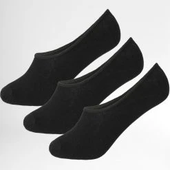 Bon marché ✨ Lot De 3 Paires De Chaussettes Invisibles 0023 Noir de LBO 🎉