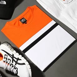 Sortie ✔️ Tee 🌟 Shirt Tricolore 1632 Blanc Orange de LBO 😀 -France LBO Soldes Boutique lbo 261257 FAB SHALBO 1632 20210428T085621 04