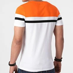 Sortie ✔️ Tee 🌟 Shirt Tricolore 1632 Blanc Orange de LBO 😀 -France LBO Soldes Boutique lbo 261257 FAB SHALBO 1632 20210518T135830 03