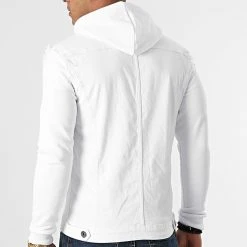 Meilleure vente 😉 Veste Jean A Capuche 1616 Blanc Denim Blanc de LBO 😉 -France LBO Soldes Boutique lbo 261267 FAB SHALBO 1616 20210910T141736 04